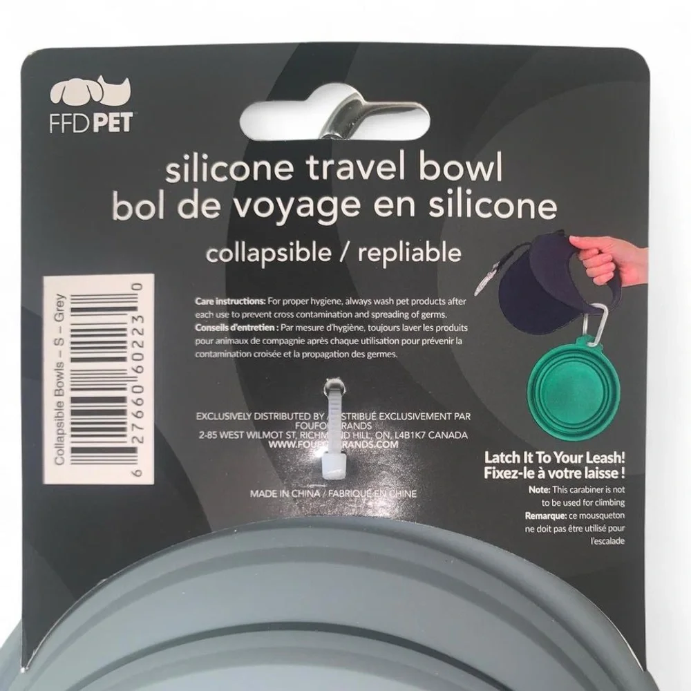 FFD Pet Gray Silicone Travel Bowl